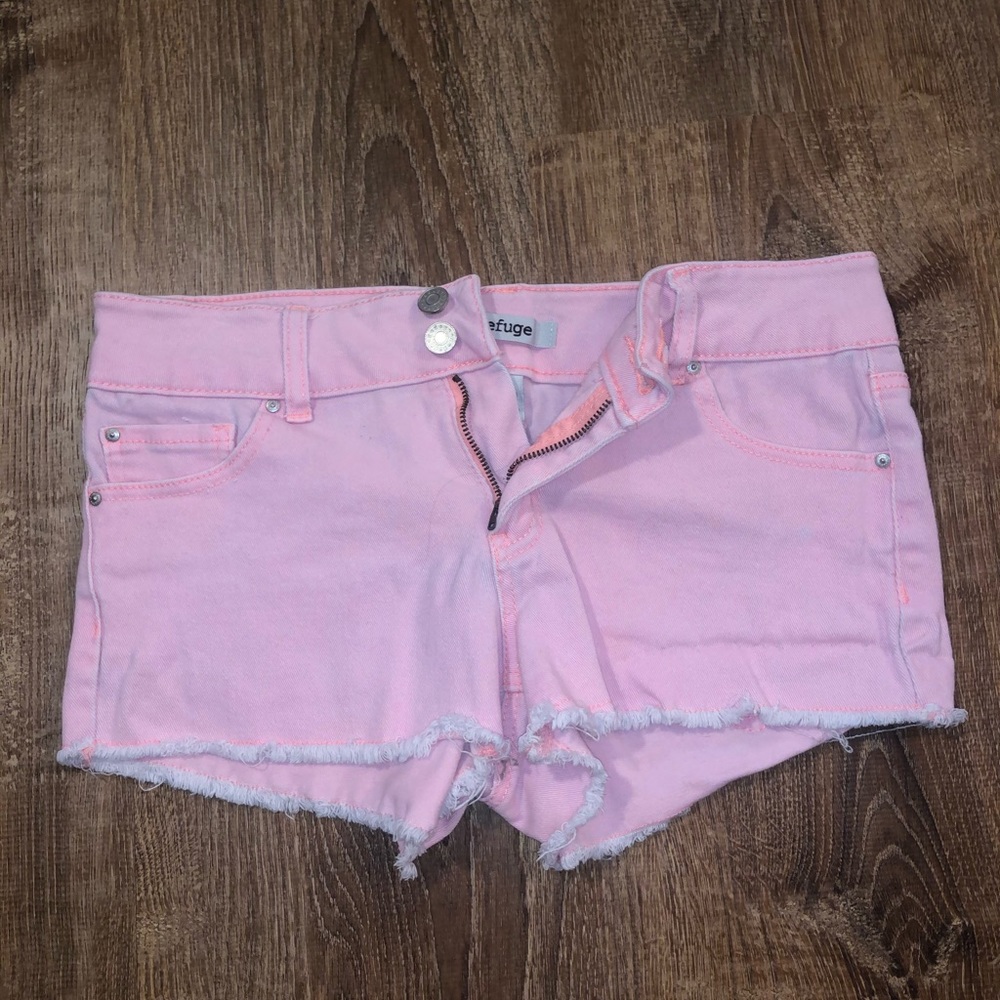 Pink jean shorts